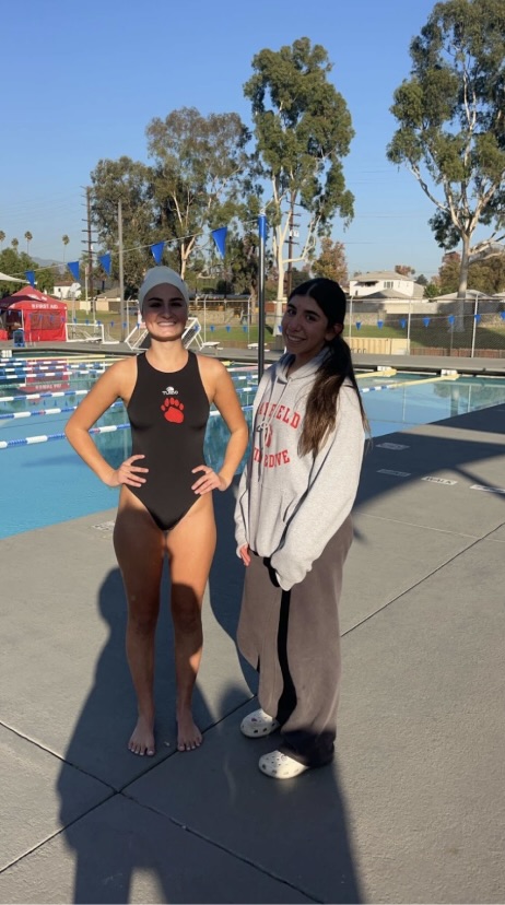 Melia Whalen ‘26 and Natalie Galaviz ‘27 ready for their game against La Salle. Photo taken by Maddie Vega ‘27.